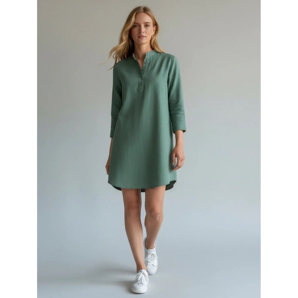 Pomander Place Tuckernuck Polly Shirt‎ Dress Sz XXL 2X Green Minimalist Preppy